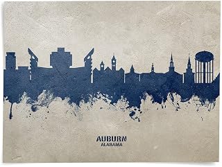 Auburn Alabama Skyline art print poster, unframed -18489