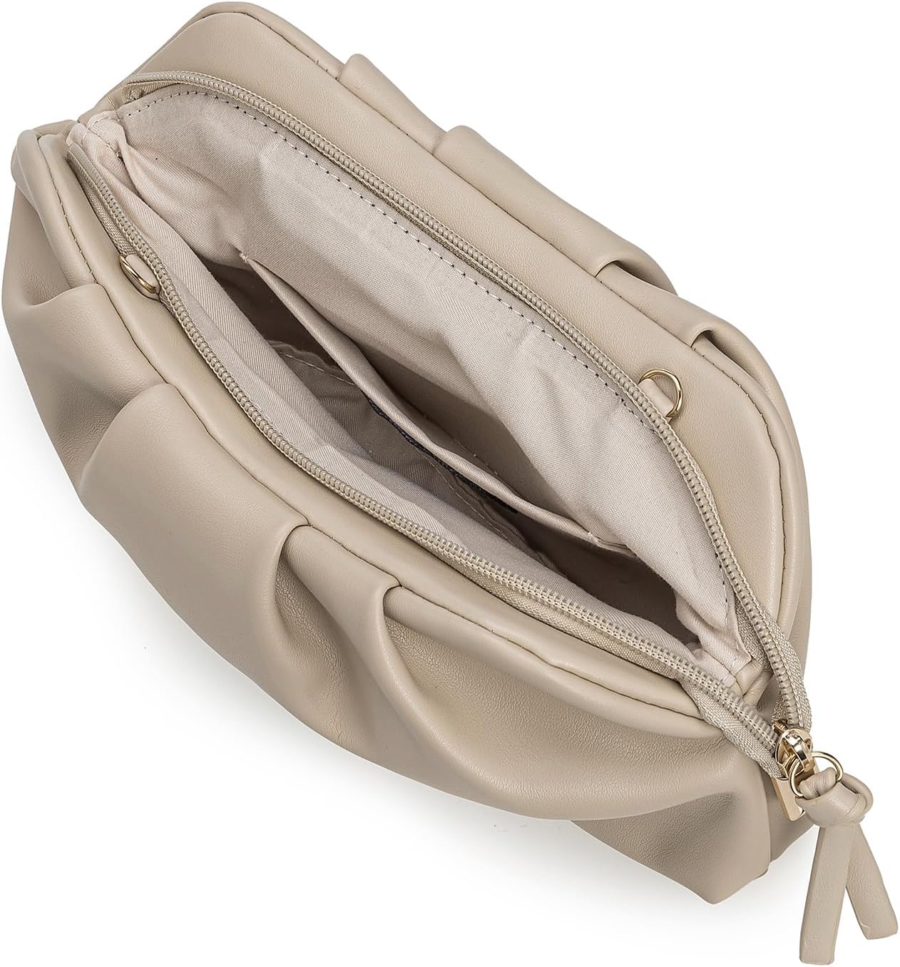 CHARMING TAILOR Chic Soft Vegan Leather Clutch Bag Dressy Pleated PU Evening Purse for Women - Image 6