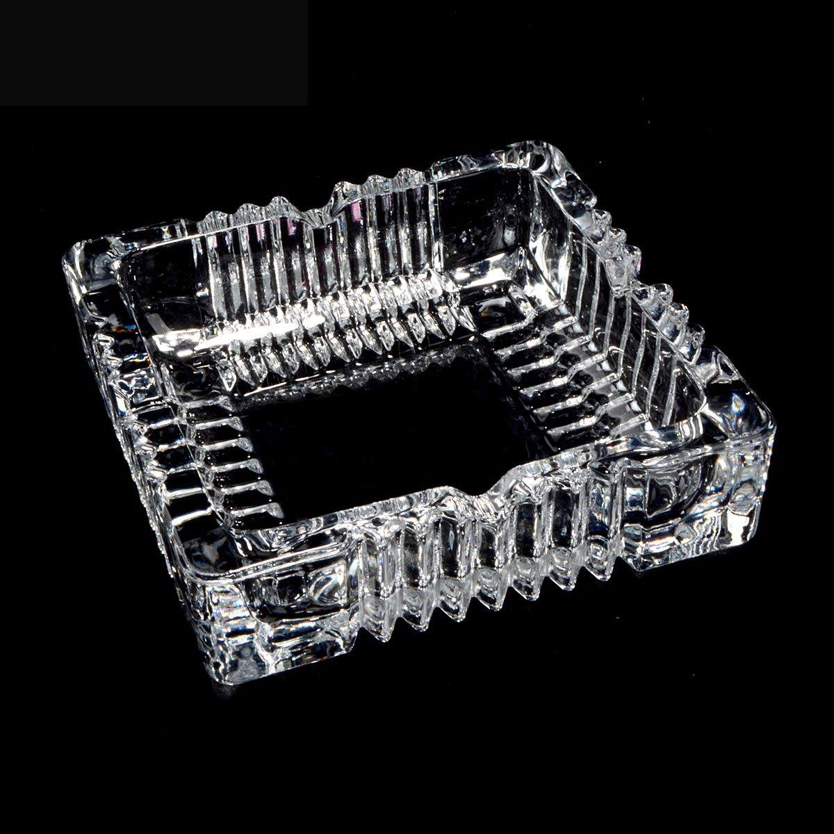 Aschenbecher Aus Glas – Transparent Mit Ziegelstein-Muster, Quadratisch & Spülmaschinengeeignet