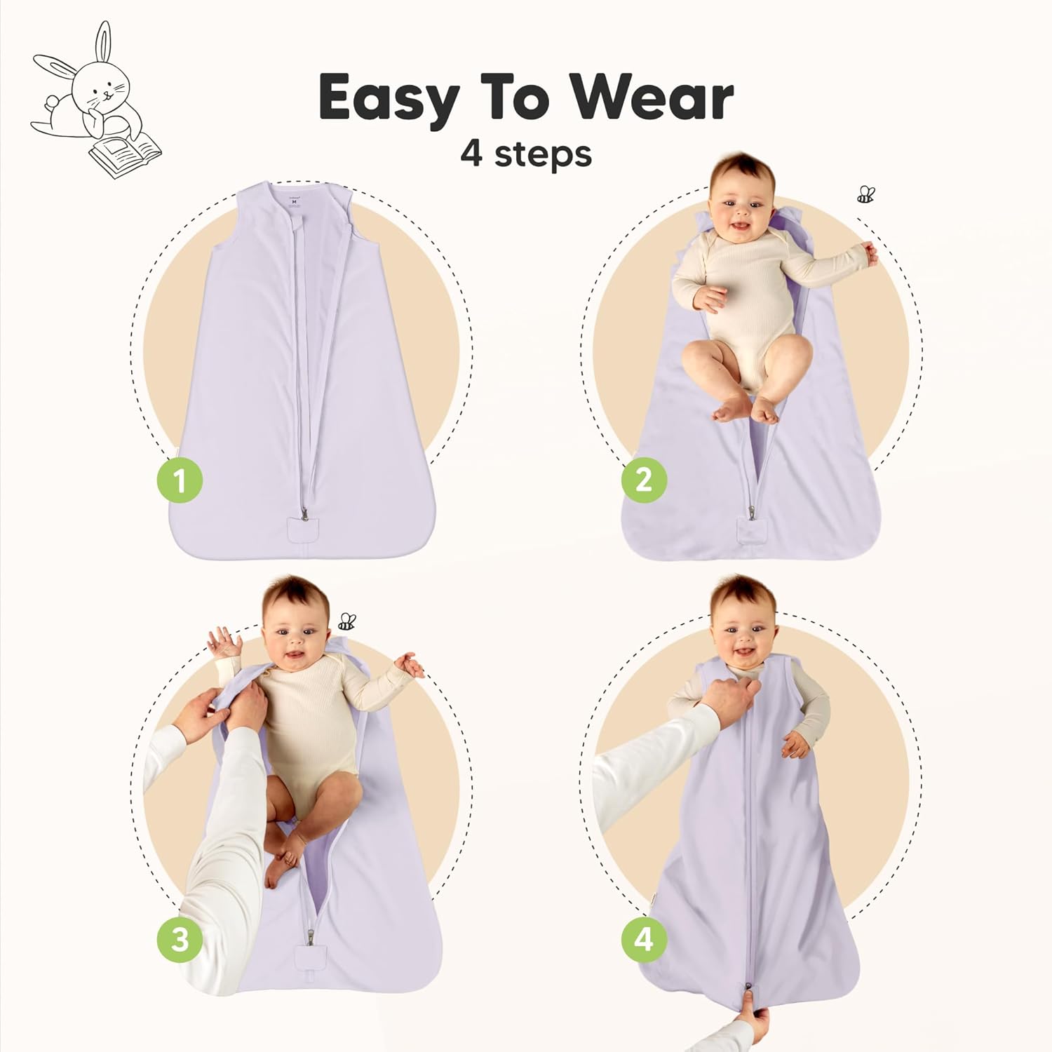 KeaBabies 2-Pack Wearable Sleep Sacks with Zipper and Baby Diaper Caddy Organizer - Cotton, Lightweight, Easy to Use - Large Diaper Organizer for Nursery