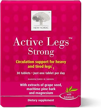 NEW NORDIC Active Legs Strong, Grape Seed, Maritime Pine Bark, Magnesium, Non-GMO and Gluten Free, 30 Count Pack of 1