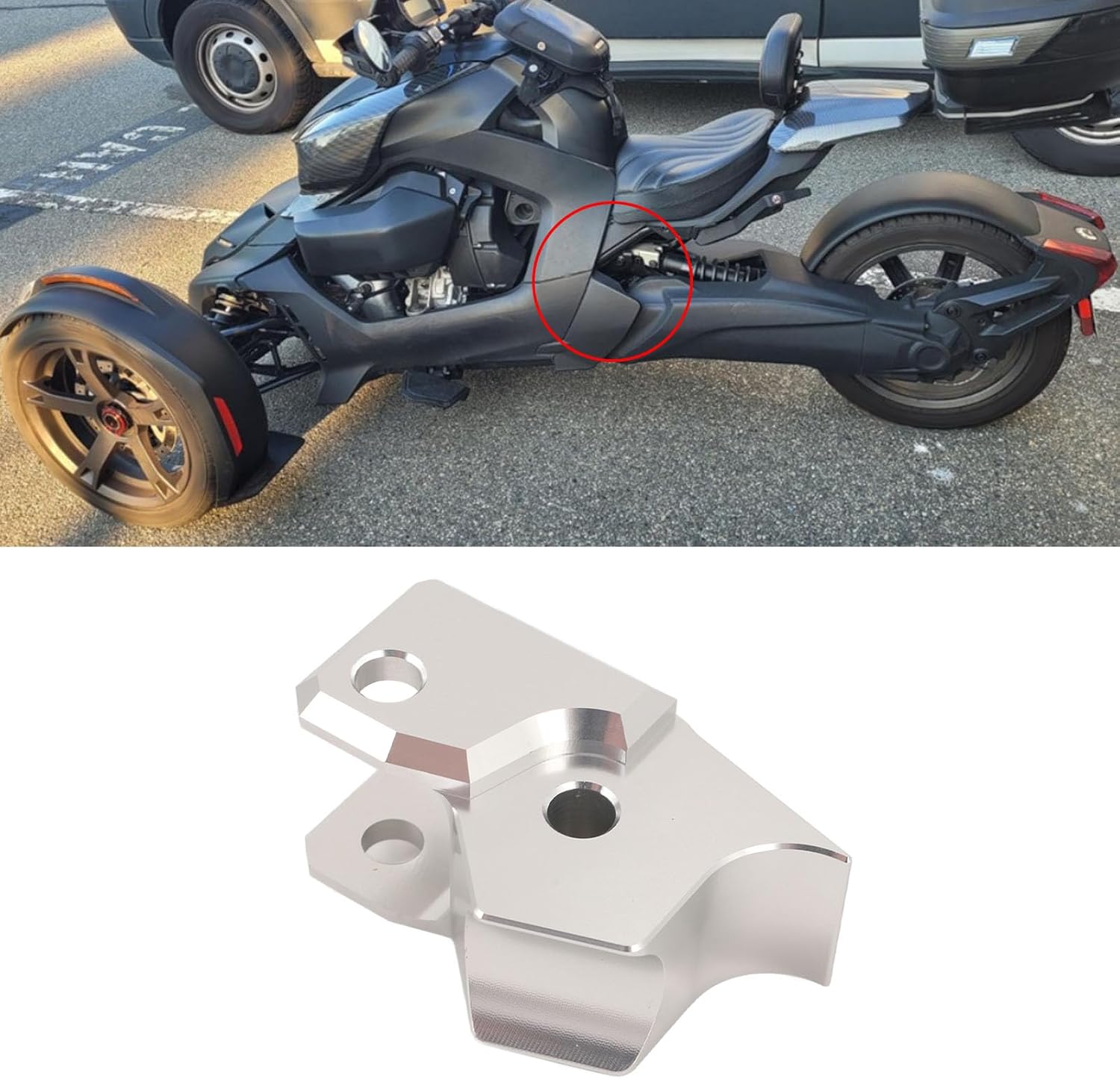 3 Inch Rear Shock Extender Kit for Can-Am Ryker 600 900, Aluminum Billet Rear Shock Extension Kit with Hardware, Fits Ryker Rally 2021 and Earlier