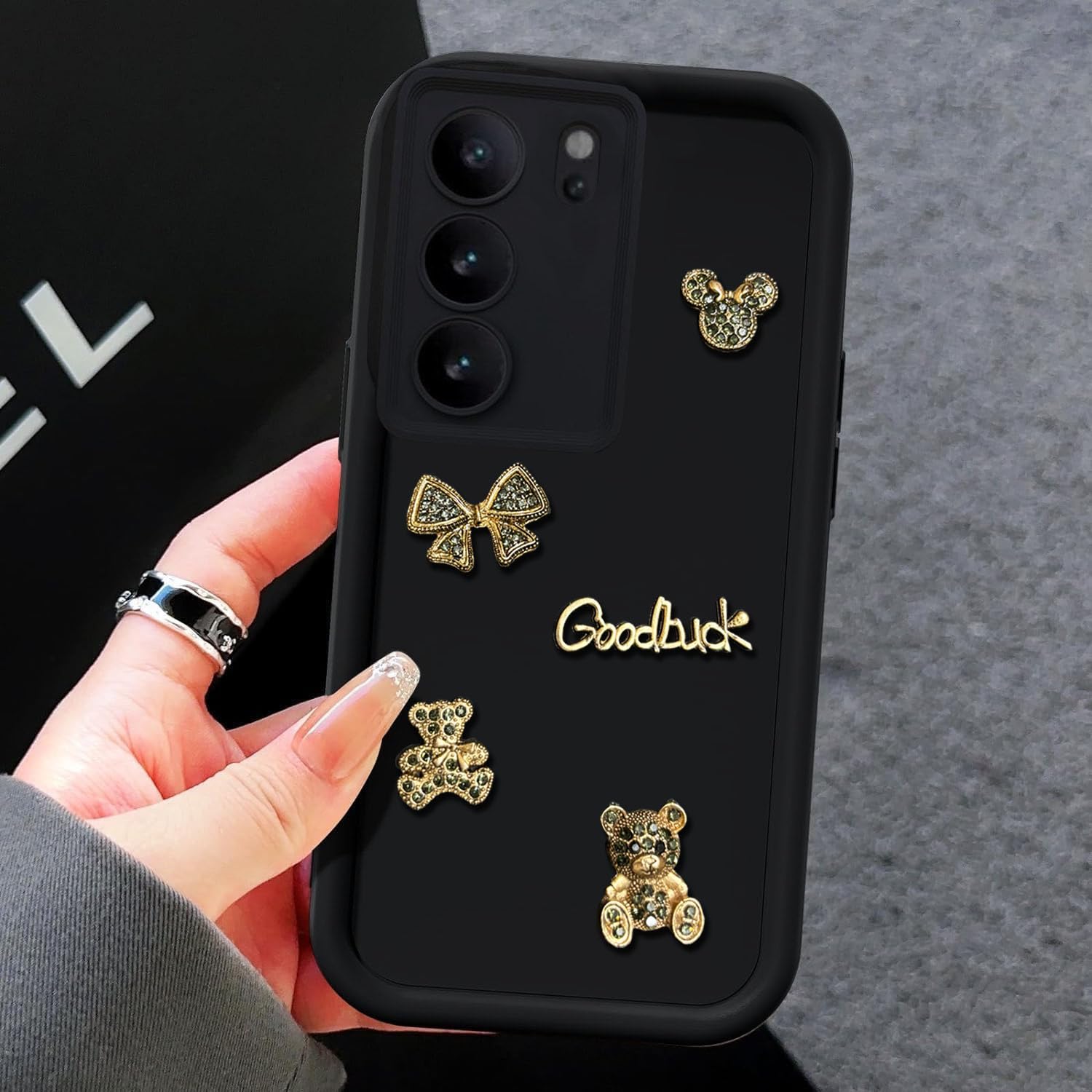 KC Back Cover for Vivo V29 5G & Vivo V29 Pro 5G - 3D Cute Cartoon Characters and Goodluck Shockproof Soft Bumper Silicone Case New Camera Protection (Black) (B0D5QZQZ81) Amazon Price History, Amazon Price Tracker