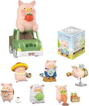 TOYZERO + Official Lulu The Piggy Blind Box Figures - Farm Garden Series Blind Boxes Mystery Box Cute Animal Figurines Collectible Home Desk Decorations Holiday Birthday Gifts, Single Box