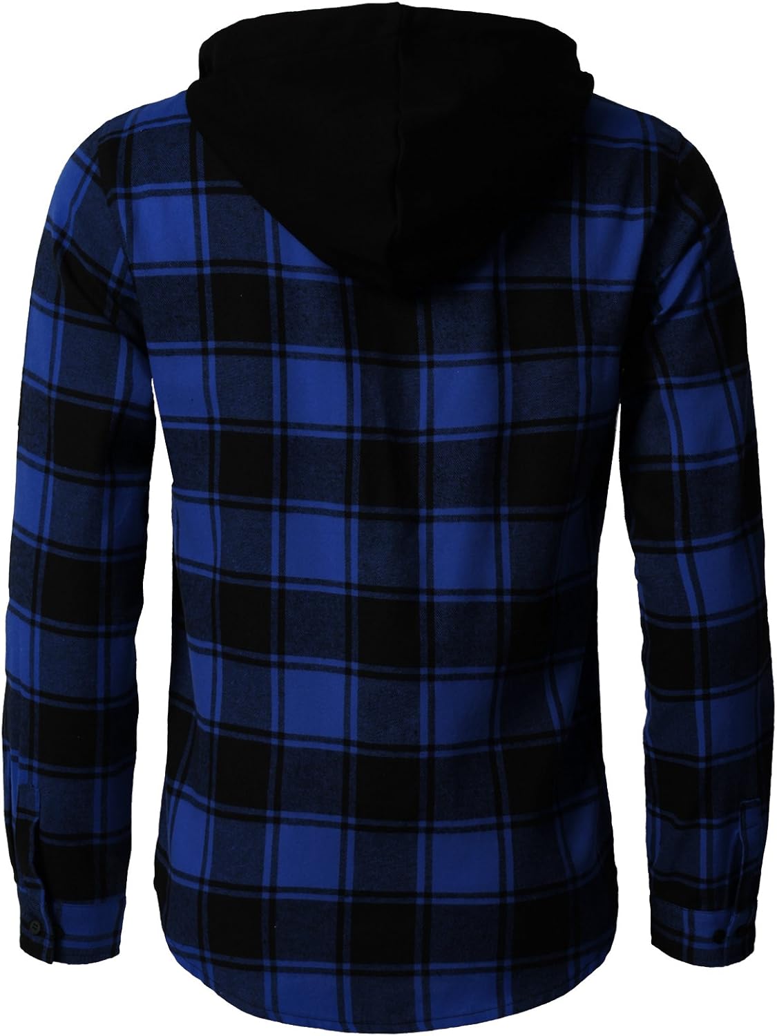 H2H Mens Plaid Hoodie Shirts Jacket Casual Shirt - Lightweght, Comfortable Cmoja0105-blue Small