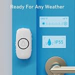 SECRUI Sonnette de porte sans fil 3 Récepteurs, étanches Mini Sonnette de porte 1,000ft Gamme assez grande avec 5 Niveaux de volume Chimes de porte & Couleur LED Blanc clignotant