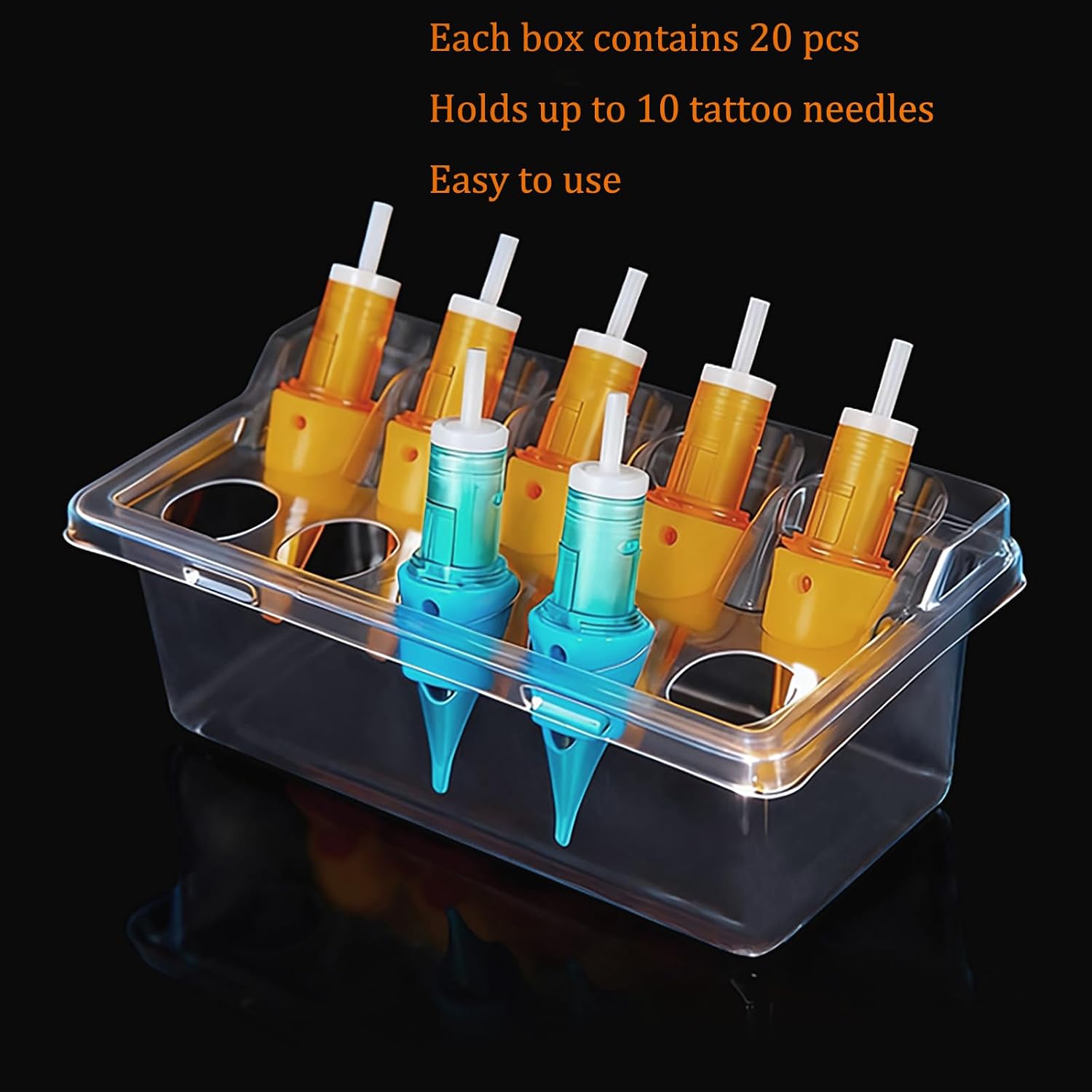 20PCS Rectangle Tattoo Cartridge Cup Holder Plastic Tattoo Cartridge Tray For Tattoo Inks Needle Holder Placement Rack Disposable Plastic Cup Working Cup Cleaning Cup