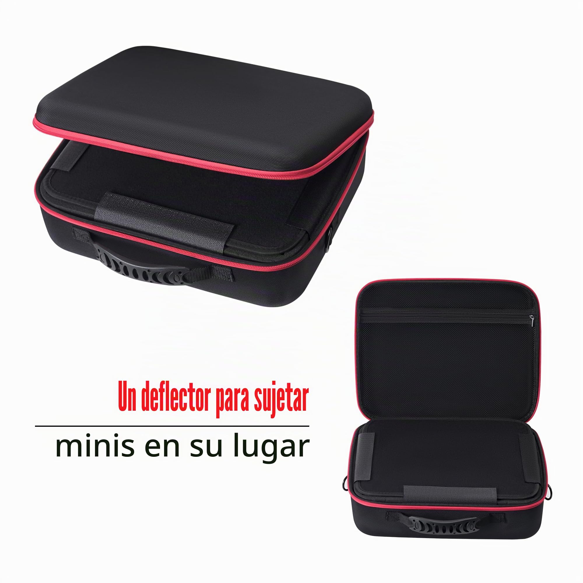Estuche de transporte en miniatura con 64 ranuras con bandejas de espuma de doble capa que absorben los impactos para Warhammer 40k, DND y más, funda con correa de hombro ajustable y bolsillo con