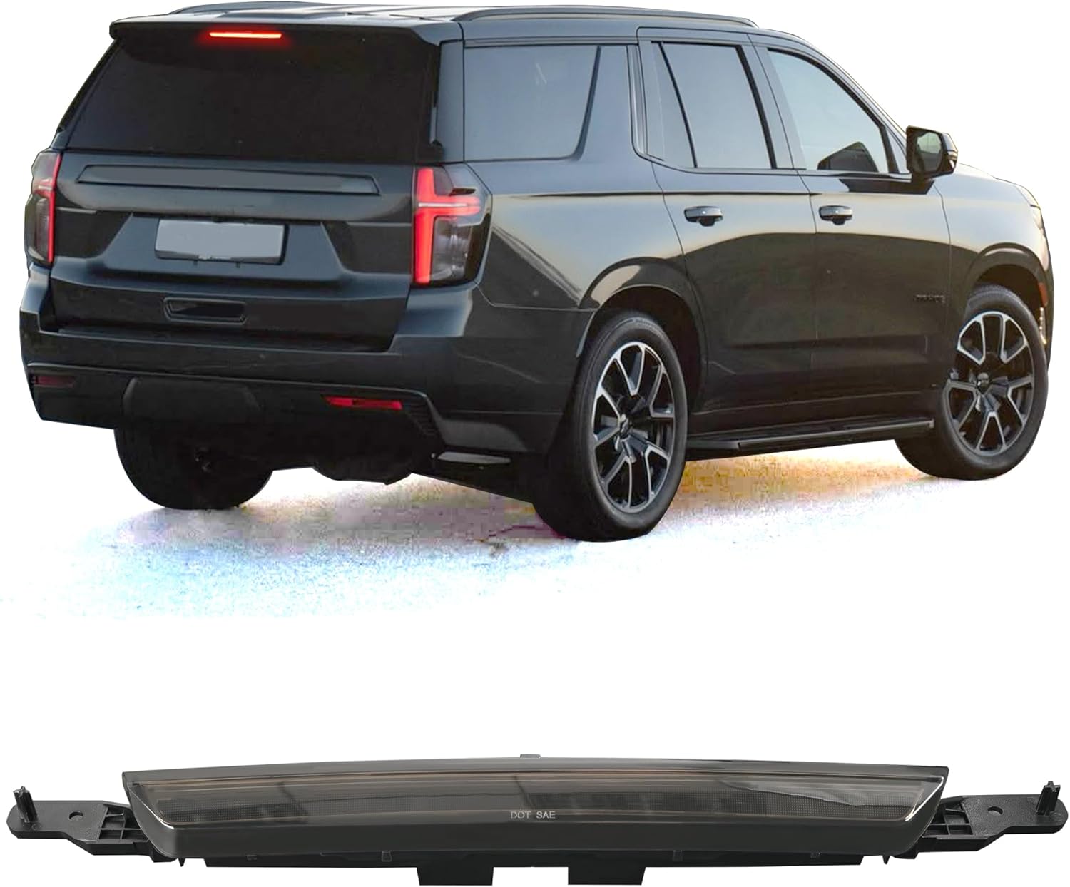 Third Brake Light Compatible with 2021-2025 Tahoe Suburban Yukon Yukon XL Escalade Escalade XLHigh Mount 3rd Brake Ligh Smoke Lens