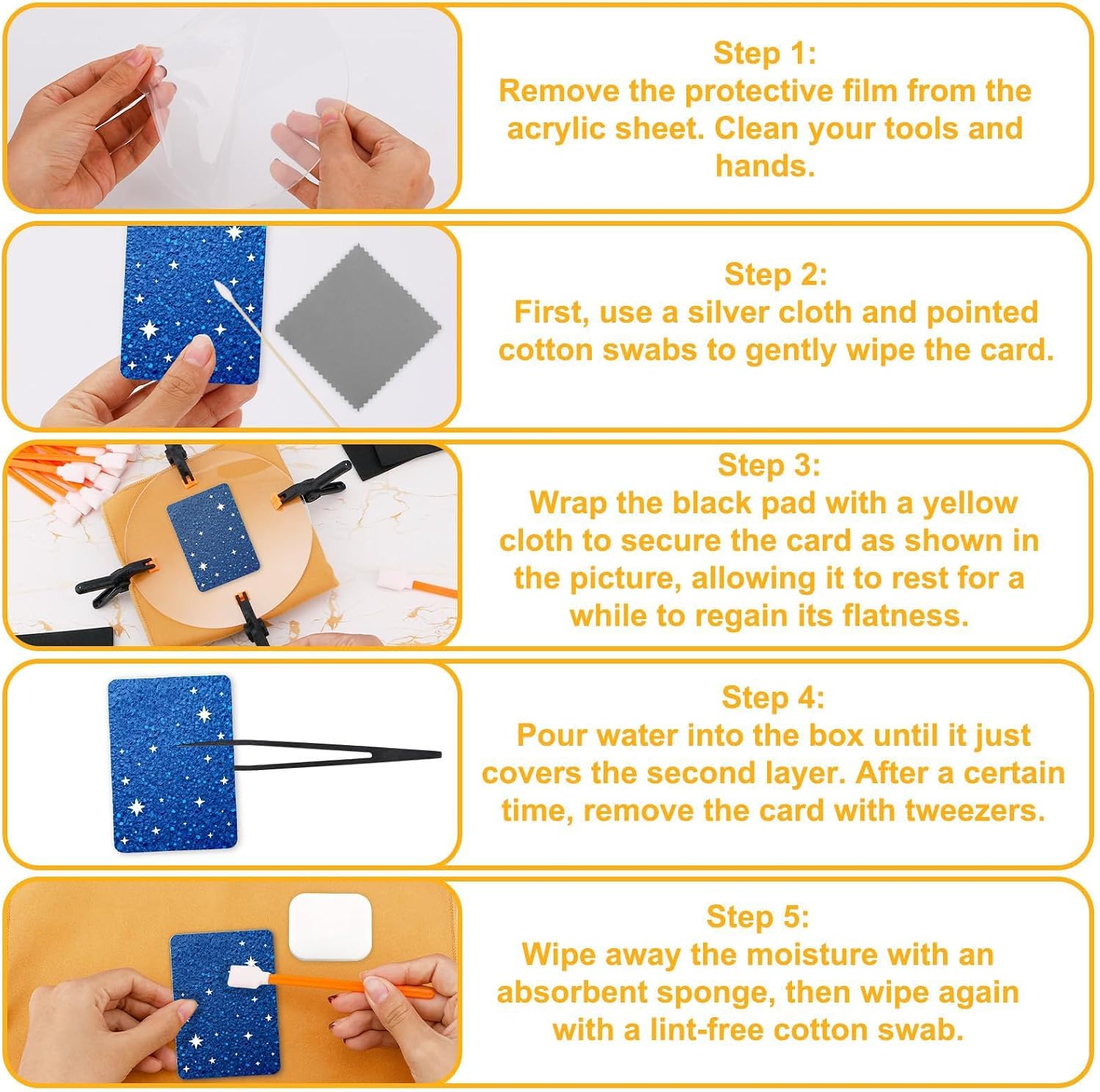 VINGVO Card Care Clean Kit, Card Flattening Tool Kit Trading Cards Repair Accessory Grading Cleaning Kit for Collectors, Protect Fix Bent Cards Flatten Lifted Edges Accessories