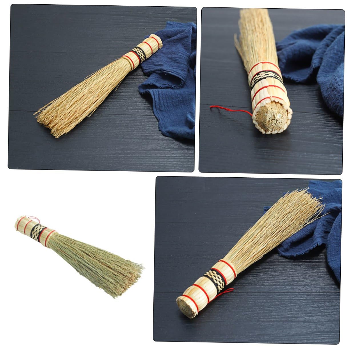 Healeved 3piezas Cepillo De Limpieza para Ollas y Sartenes Escobilla Multiusos Natural De Caña para Cocinas y Utensilios De Cocina Longitud