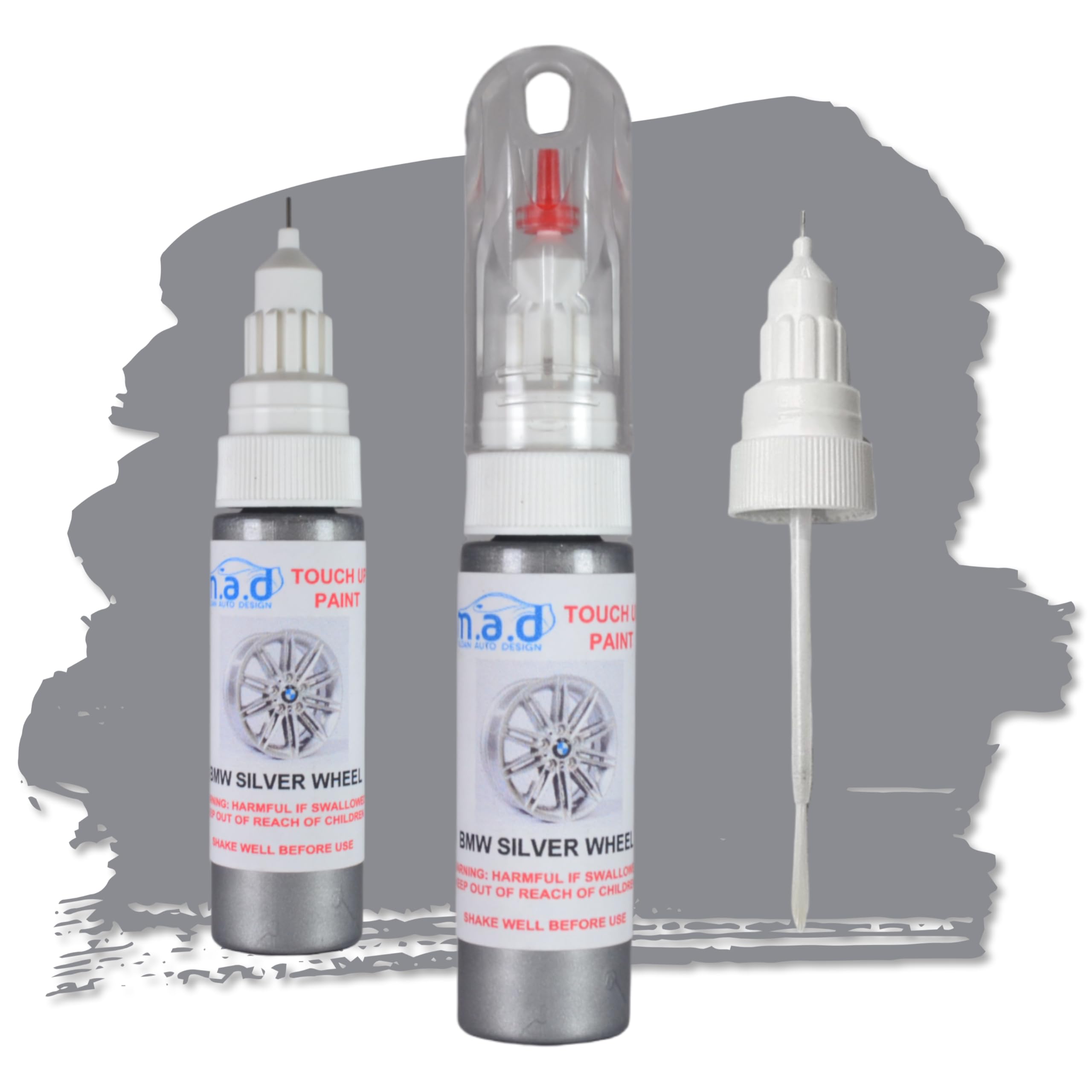 M.a.d Myldan Auto Design Paint, Primer & Lacquer M.a.d For Bmw Standard German Silver Alloy Wheel Touch Up Paint Curb Scratch M Sport (, 20 Milliliters)