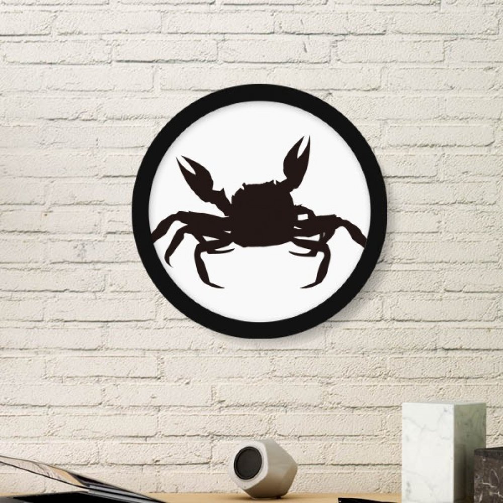 Cadre photo rond en bois noir d'art marin avec illustration authentique de crabe DIYthinker