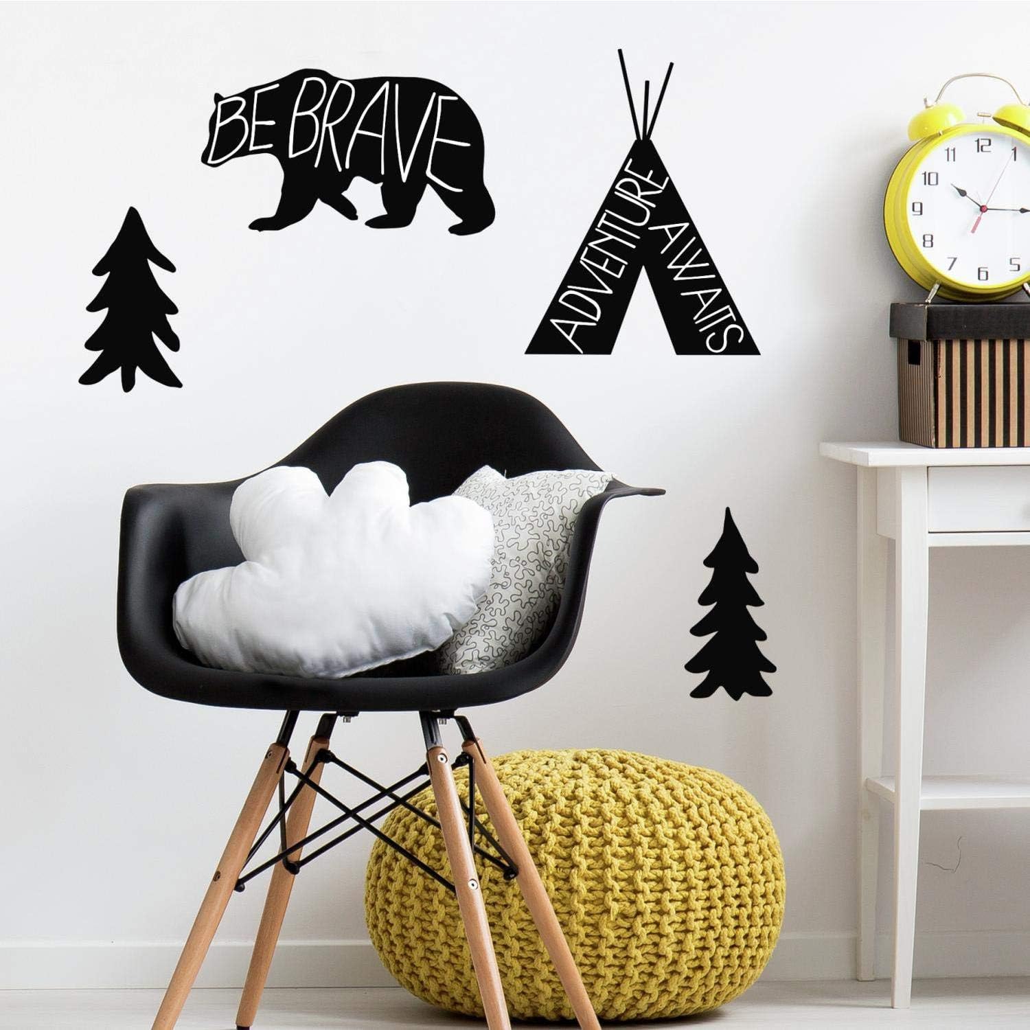 RoomMates RMK3619GM Adventure Awaits Animal Black Peel and Stick Giant Wall Decals