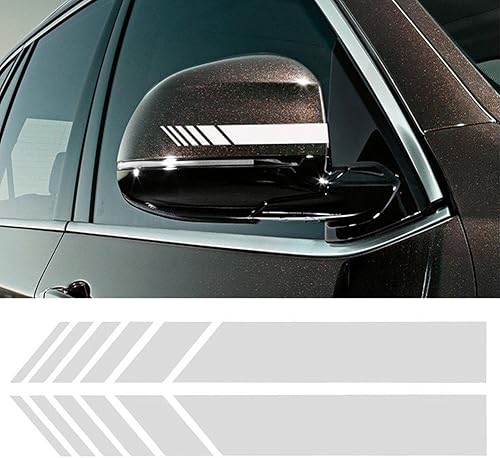 YOUNGFLY 2 unids coche espejo retrovisor pegatinas decoración DIY coche cuerpo etiqueta lateral calcomanías rayas SUV vinilo gráfico blanco