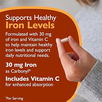 Celebrate Vitamins Iron Supplement with Vitamin C - 30mg Iron, 60mg Vitamin C, Bariatric Vitamins for WLS Patients, Vertical Sleeve & Gastric Bypass Surgery 90 Capsules