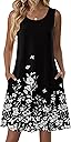 Zeagoo Summer Dresses for Women 2026 Sleeveless Casual Floral Tshirt Sundress with Pockets Loose Tank Beach Dress