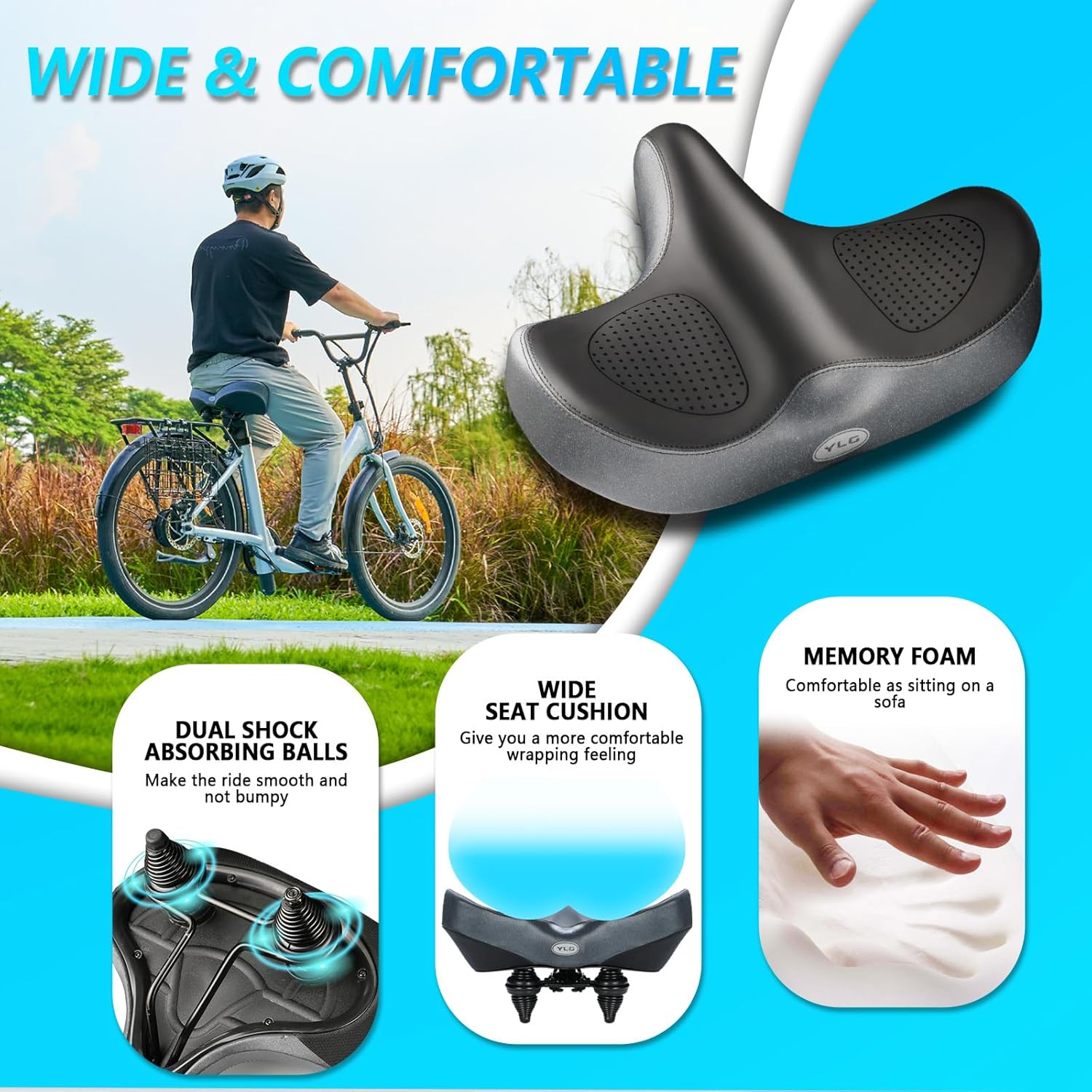 Memory Foam Good Bicycle Seats Ergonomic Memory Foam Seat Cushion