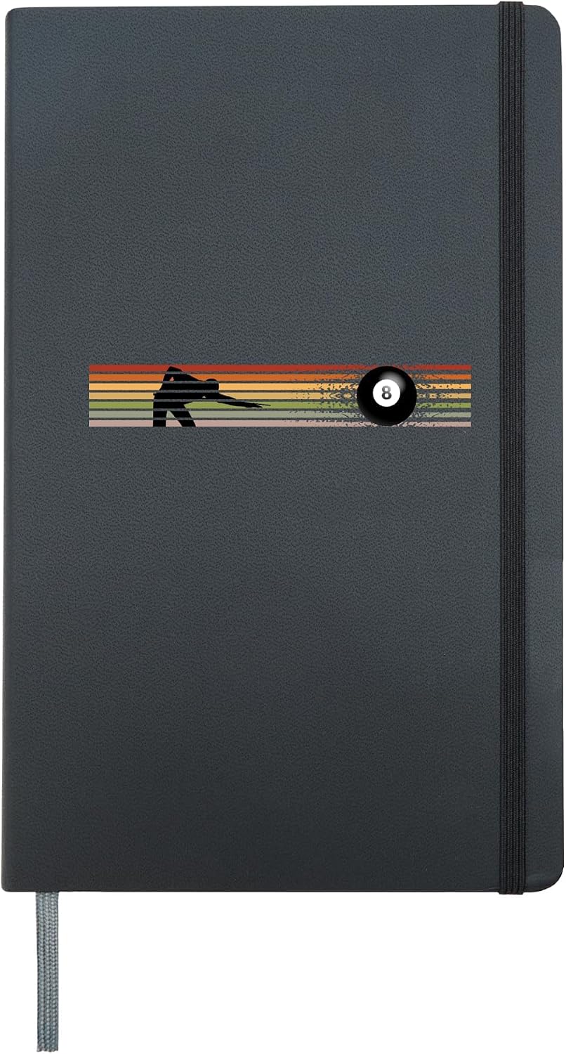 Billiards game sticks gamer snooker table pool Billiard Hardcover Journal, Black