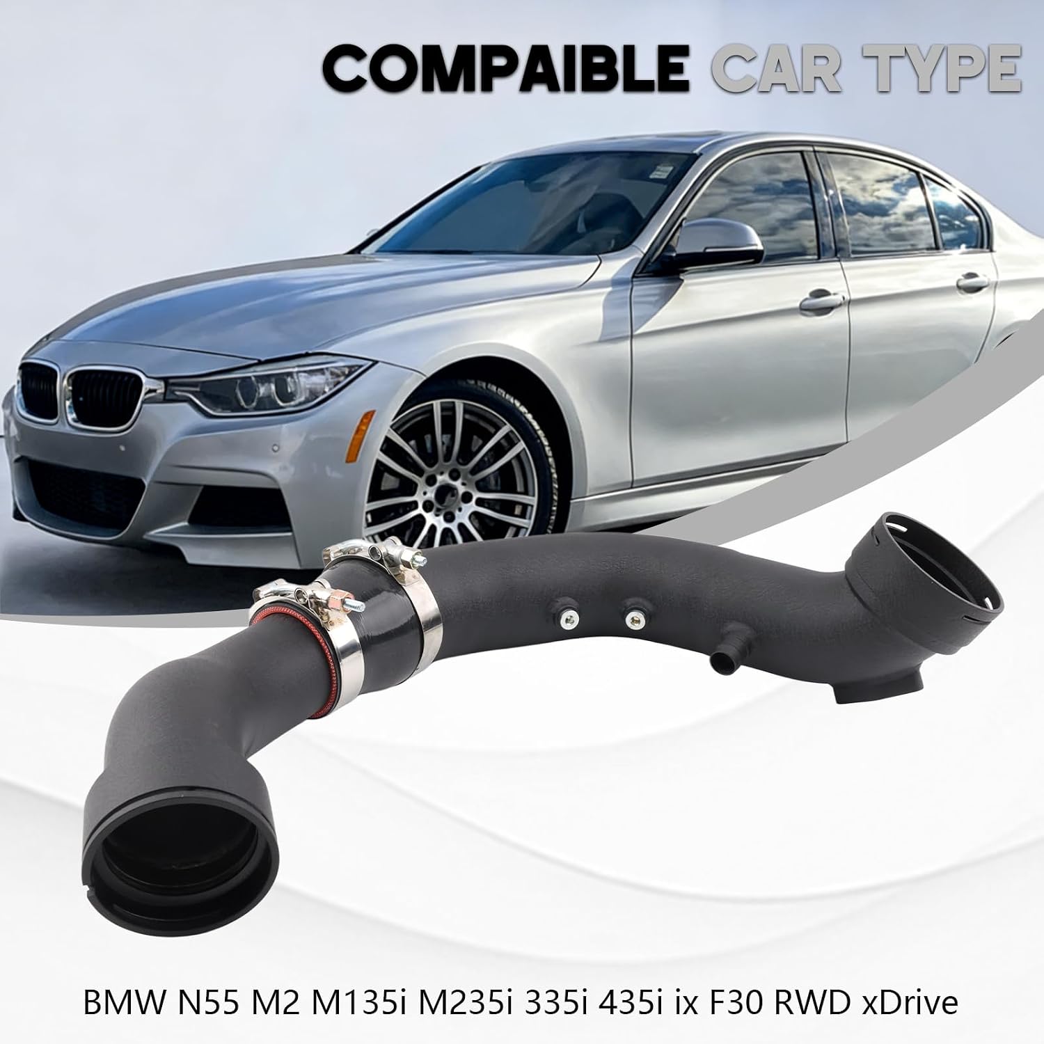 Intake Charge Pipe Compatible With BMW N55 F20/F22/F30 M2/M135i/M235i/335i/435i