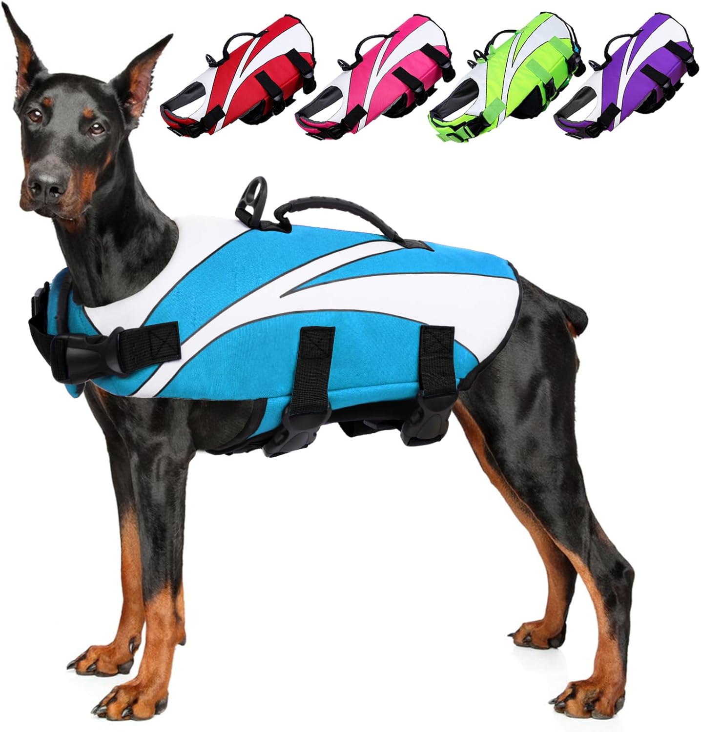 SUNFURA Dog Life Jacket, Dog Life Vest for Swimming with Rescue Handle and High Flotation, Small Dog Vests Safety Life Preserver for Boating, Dog Lifesaver Puppy Swimsuit for Small Medium Large Dogs