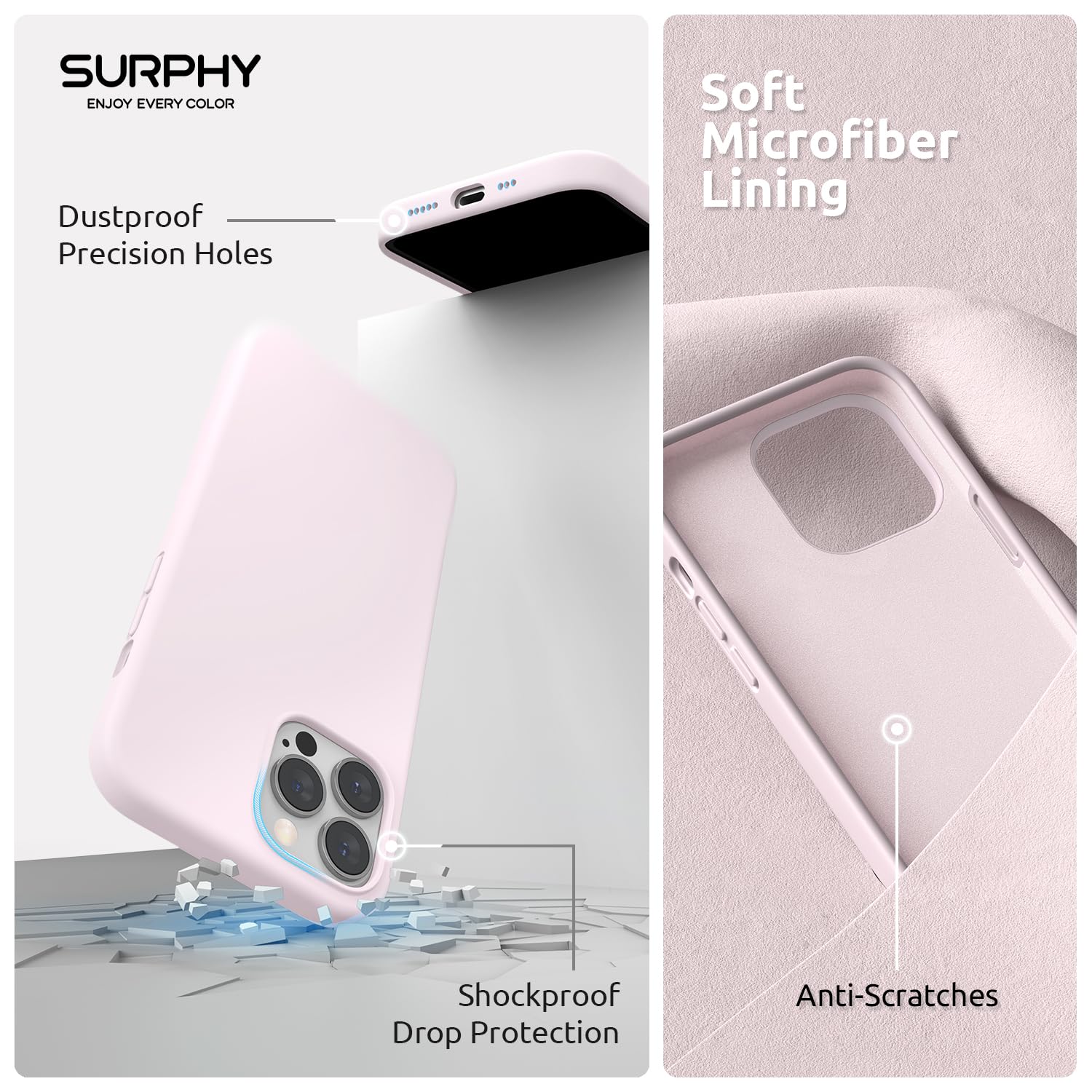 SURPHY Magnetische Silikon-Hülle Für IPhone 14 Pro – Mit Schutzfolien & Kameraschutz – Kaktus Grün