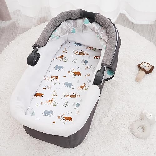 Miniatura 20 de PHF Juego de sábanas suaves para moisés, paquete de 2 sábanas sedosas y transpirables para bebé niña, ajuste universal para la mayoría de colchones