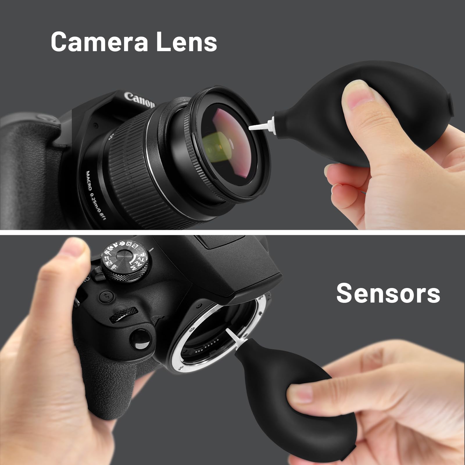 Kit per la pulizia dell'obiettivo della fotocamera, kit di pulizia 10 in 1, pulitore per obiettivo fotocamera e accessori per fotocamera, include kit di pulizia dell'obiettivo, detergente per