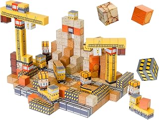 Magnetic Building Blocks for Kids, Safety Sealed Construction Cubes, STEM Engineering Pixel Toys, Montessori Learning Set for Boys Girls Age 5+, Creative Educational Gift (200PCS Master Site)