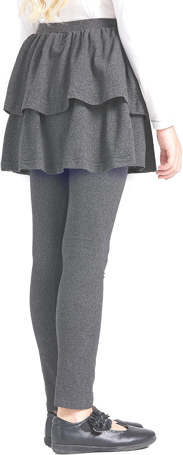 LUOUSE Girls' Pants with Skirt, Leggings for Girls 4-12 Years