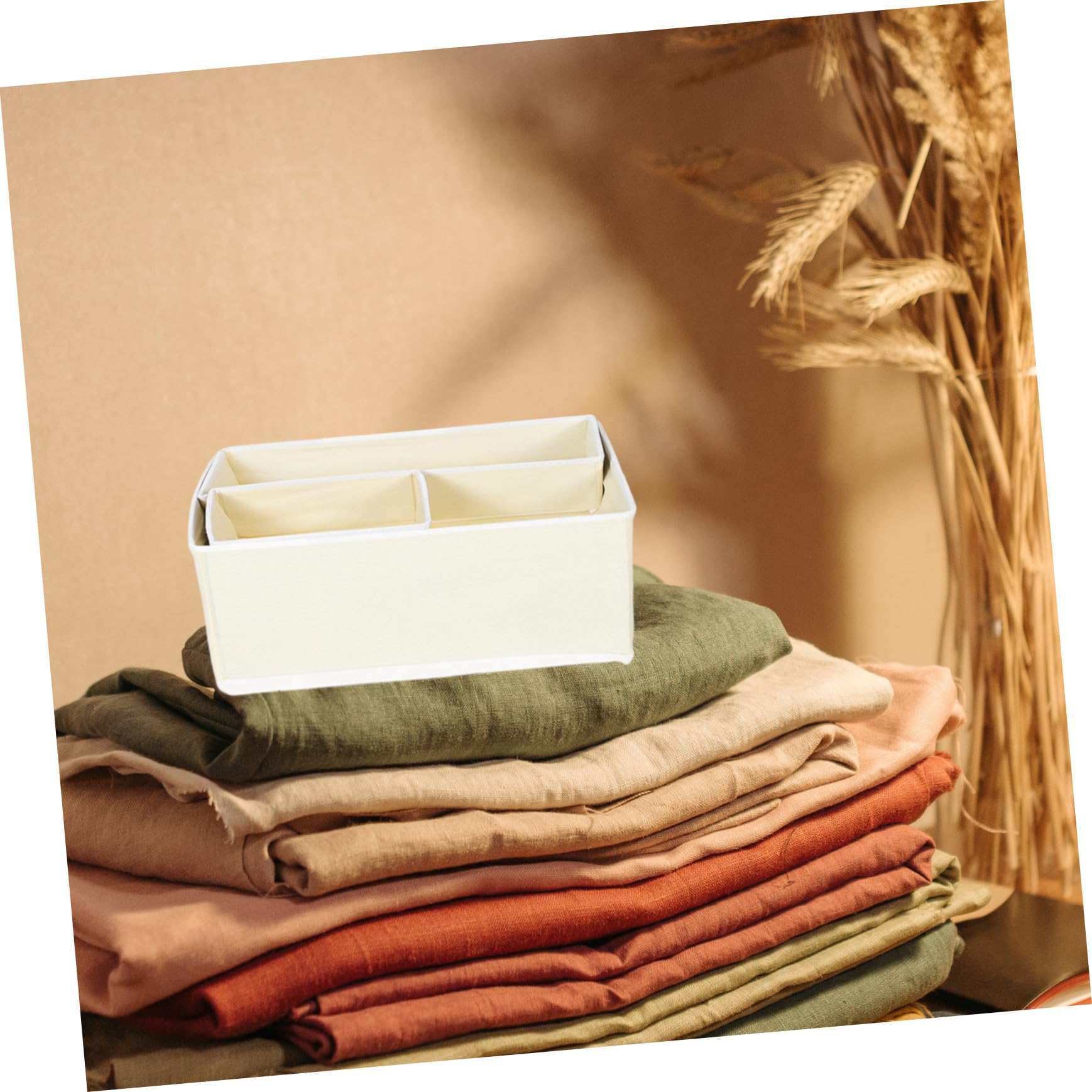 KOMBIUDA 12piezas Organizadores De Cajón Plegables Para Ropa Interior Divisores De Almacenamiento Para Sujetadores Bragas y Calcetines Para Armarios y Habitaciones De Bebés Beige