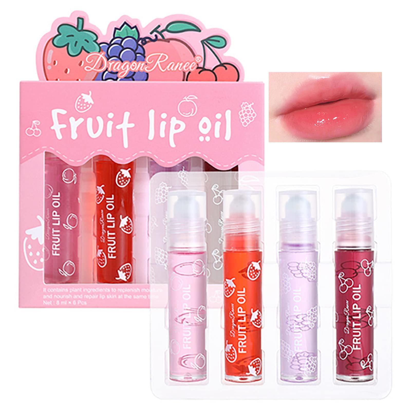 Roll On Lip Gloss for Teen, Fruity Flavors Moisturizing Lip Stain,Kids Lip care,Non Toxic,riendly, Party Gift