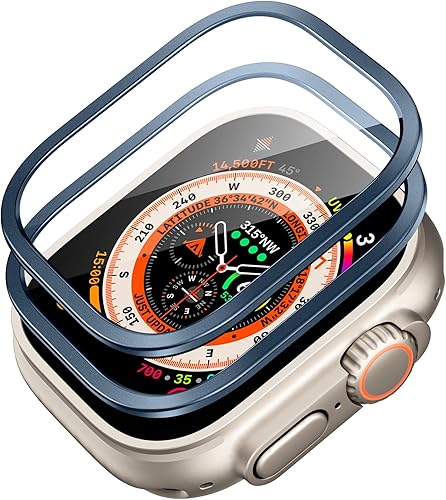 ESR Armorite - Protector de pantalla para Apple Watch Ultra 21 (20232022, 1.929 in), protección de grado militar, protector de vidrio templado con