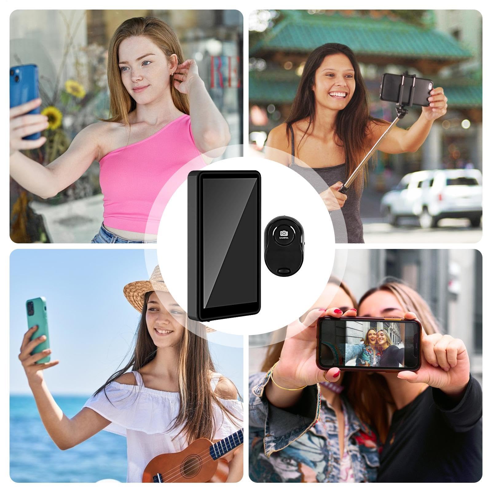 Monitor Selfie Per Telefono Per Videoriprese Specchio per Telefono per | Accessorio Smartphone Senza Ritardo per Vlog, Foto, Video e Live Streaming