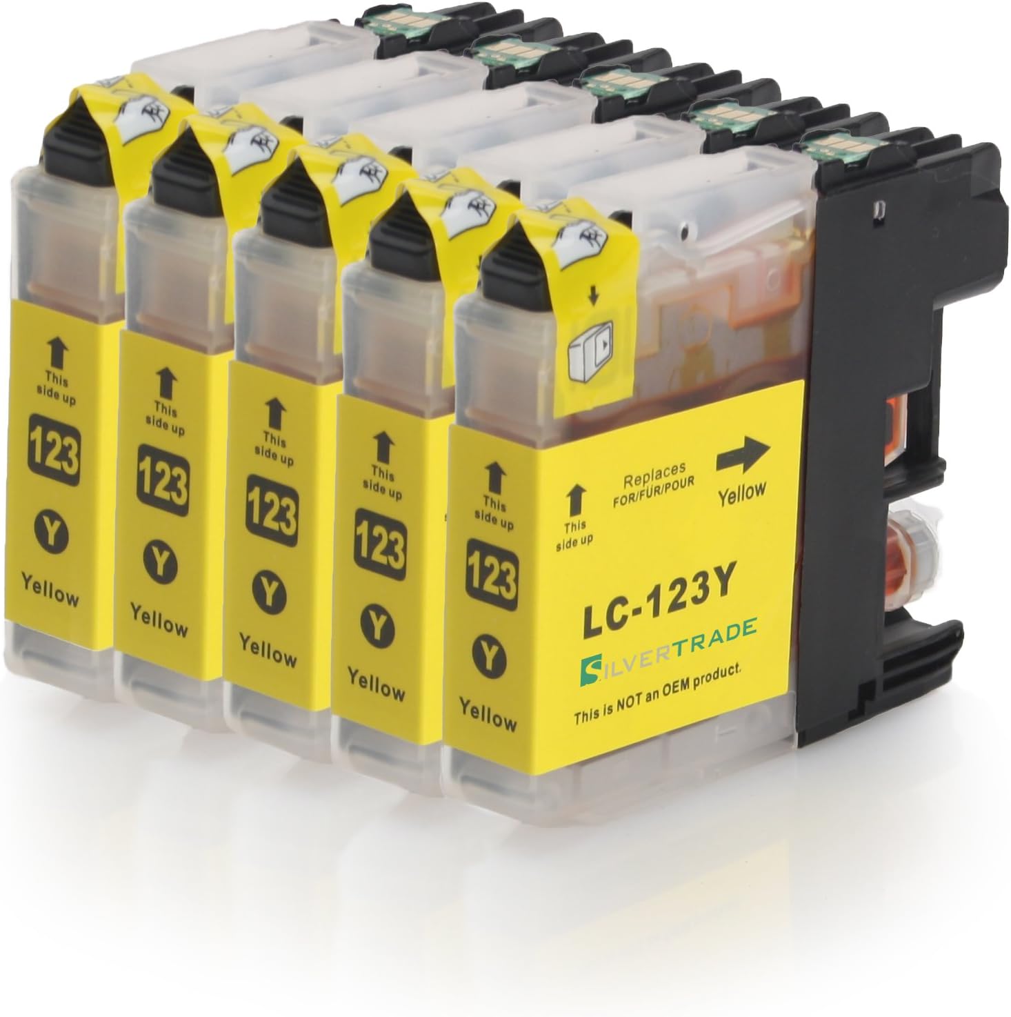 5X Yellow XL Printer cartridges LC-121C/LC-123C Compatible with Brother with CHIP for Brother DCP-J752DW MFC-J870DW J6920 DW J4110 DW J4410 DW J4510 DW J4610 DW J4710 DW