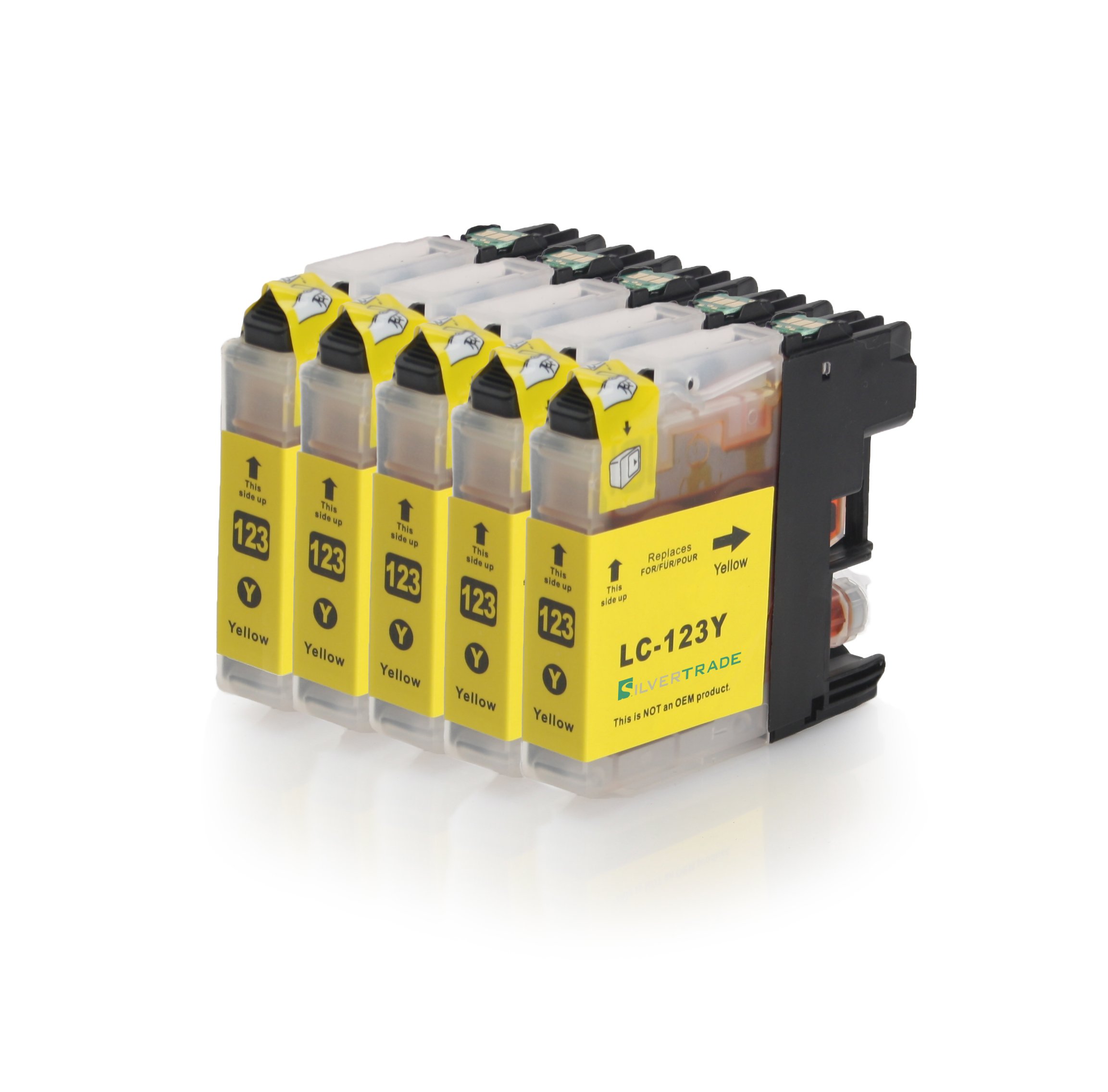 5X Yellow XL Printer cartridges LC-121C/LC-123C Compatible with Brother with CHIP for Brother DCP-J752DW MFC-J870DW J6920 DW J4110 DW J4410 DW J4510 DW J4610 DW J4710 DW