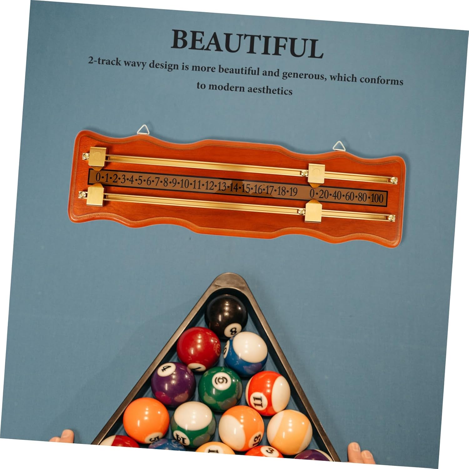 balacoo Snooker Billiard Scoreboard Track Portable Scorekeeper High Density Board for Game Night