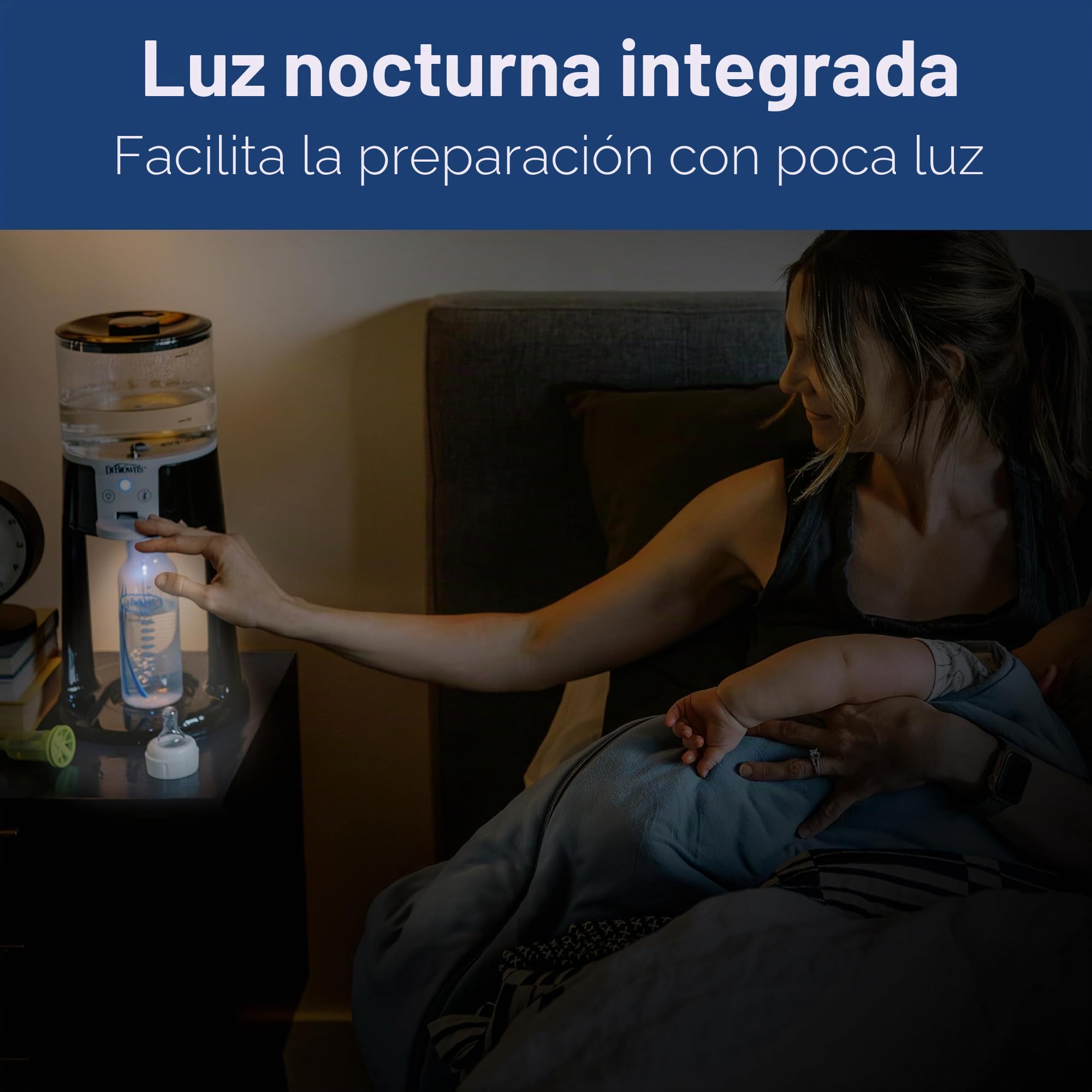 Dr. Brown's Insta-Prep - Dispensador de agua tibia para preparar al instante el biberón de fórmula del bebé, tanque de vidrio de gran capacidad con 3 ajustes de temperatura, color negro