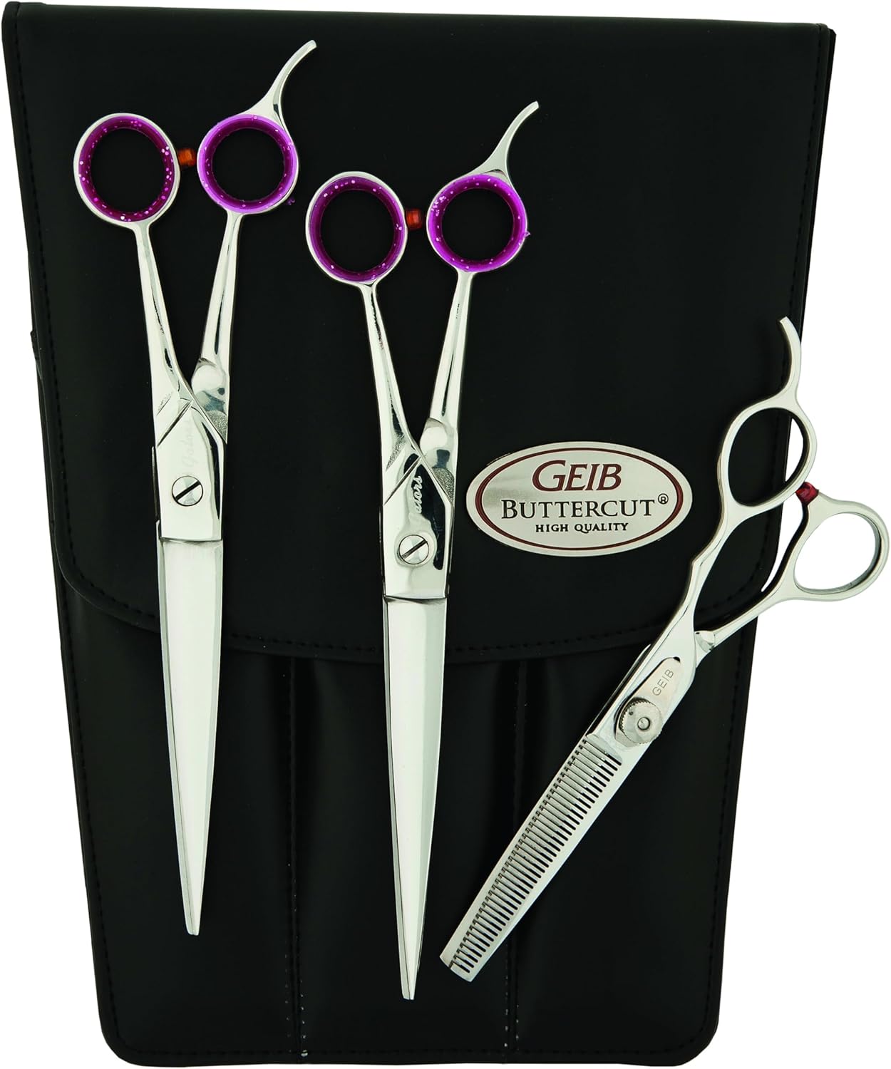 Geib Buttercut Dog Grooming Scissors, Stainless Steel Professional Dog Grooming Kit - Curved, Straight and Thinning Shears, 3 in 1 pet grooming kit