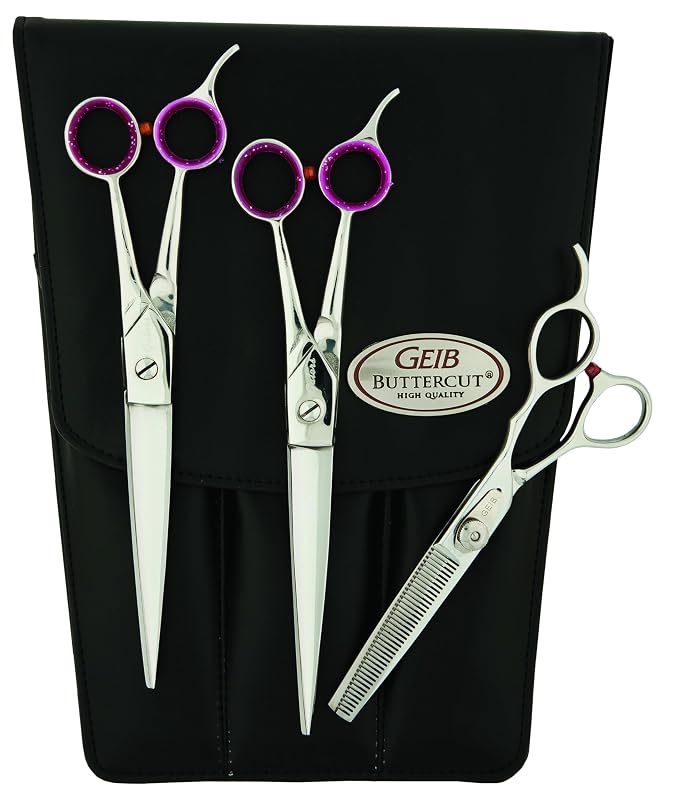 Kit de Tesouras para Tosa de Cães Geib Gator Set em Aço Inoxidável, 3 Peças