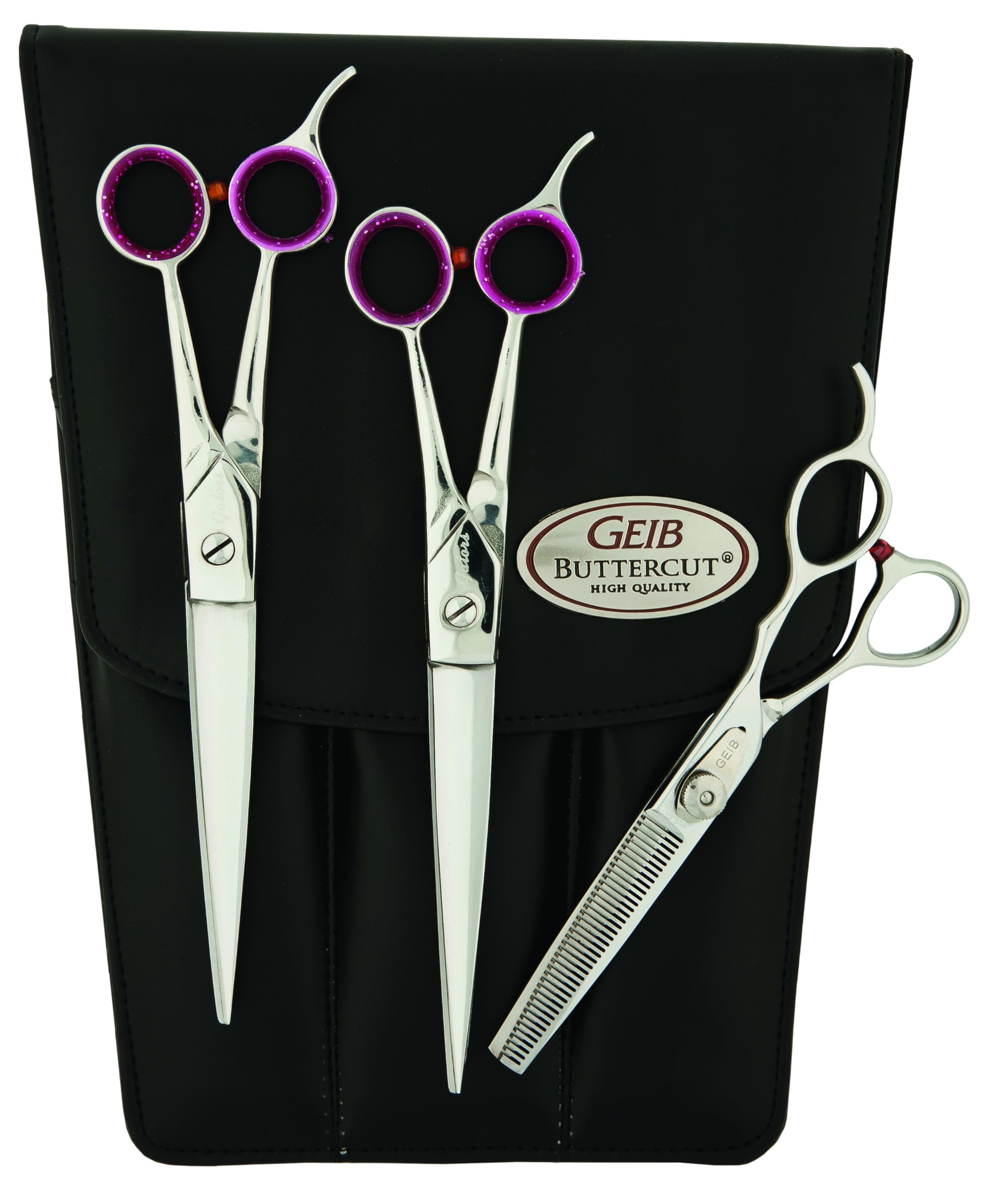 Buttercut Dog Grooming Scissors, Stainless Steel Professional Dog Grooming Kit - Curved, Straight and Thinning Shears, 3 in 1 pet grooming kit