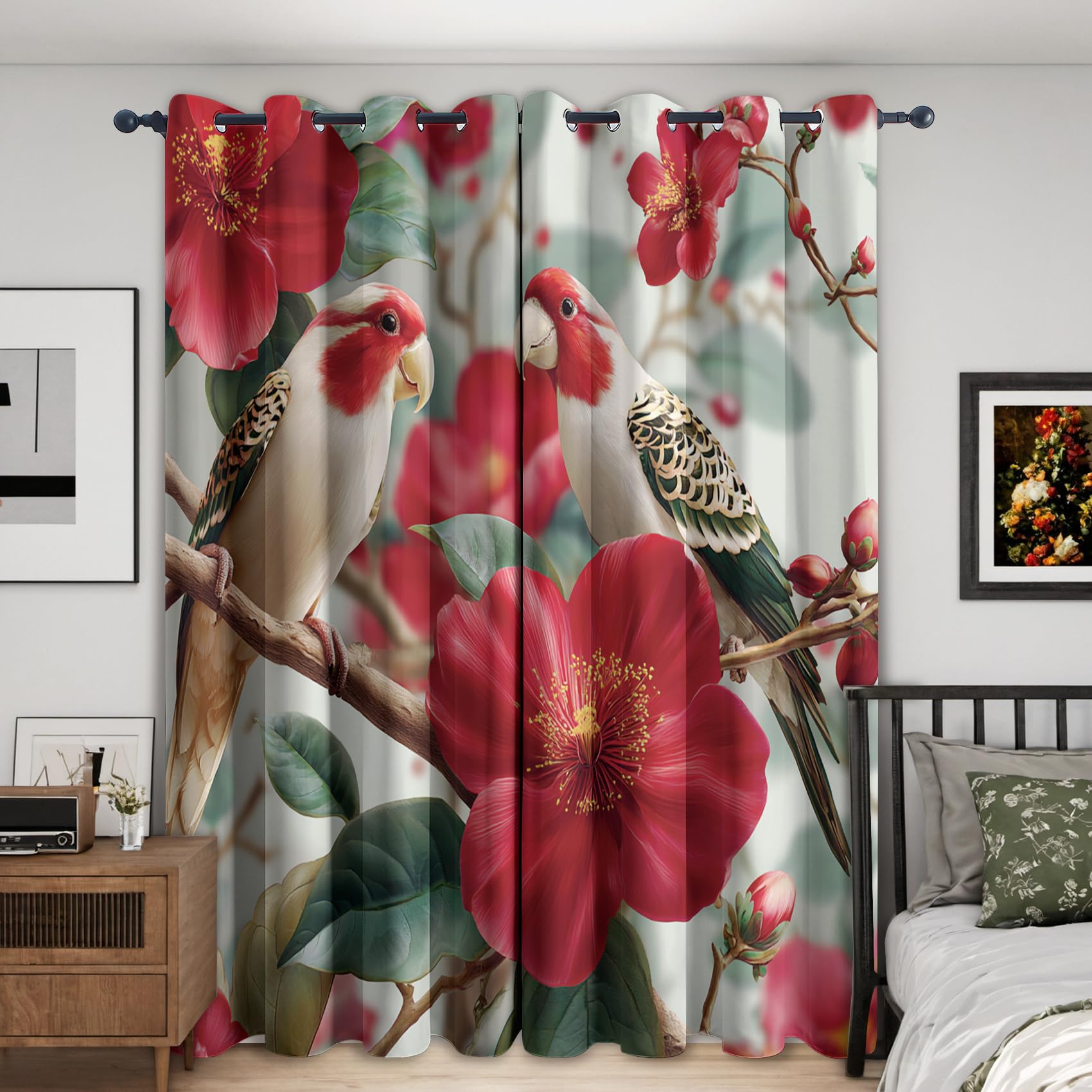 Rideaux occultants perroquet lot de 2 draperies thermiques oeillets 140x240