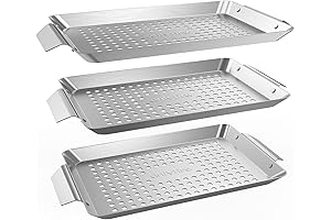 OnlyFire Chef 3 Packs Rectangle Grill Baskets