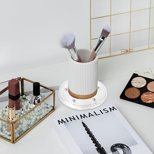 Miniatura 6 de Mini organizador giratorio de acrílico de 6 pulgadas, bandeja giratoria de rodamiento de bolas transparente, plato giratorio para galletas, plato