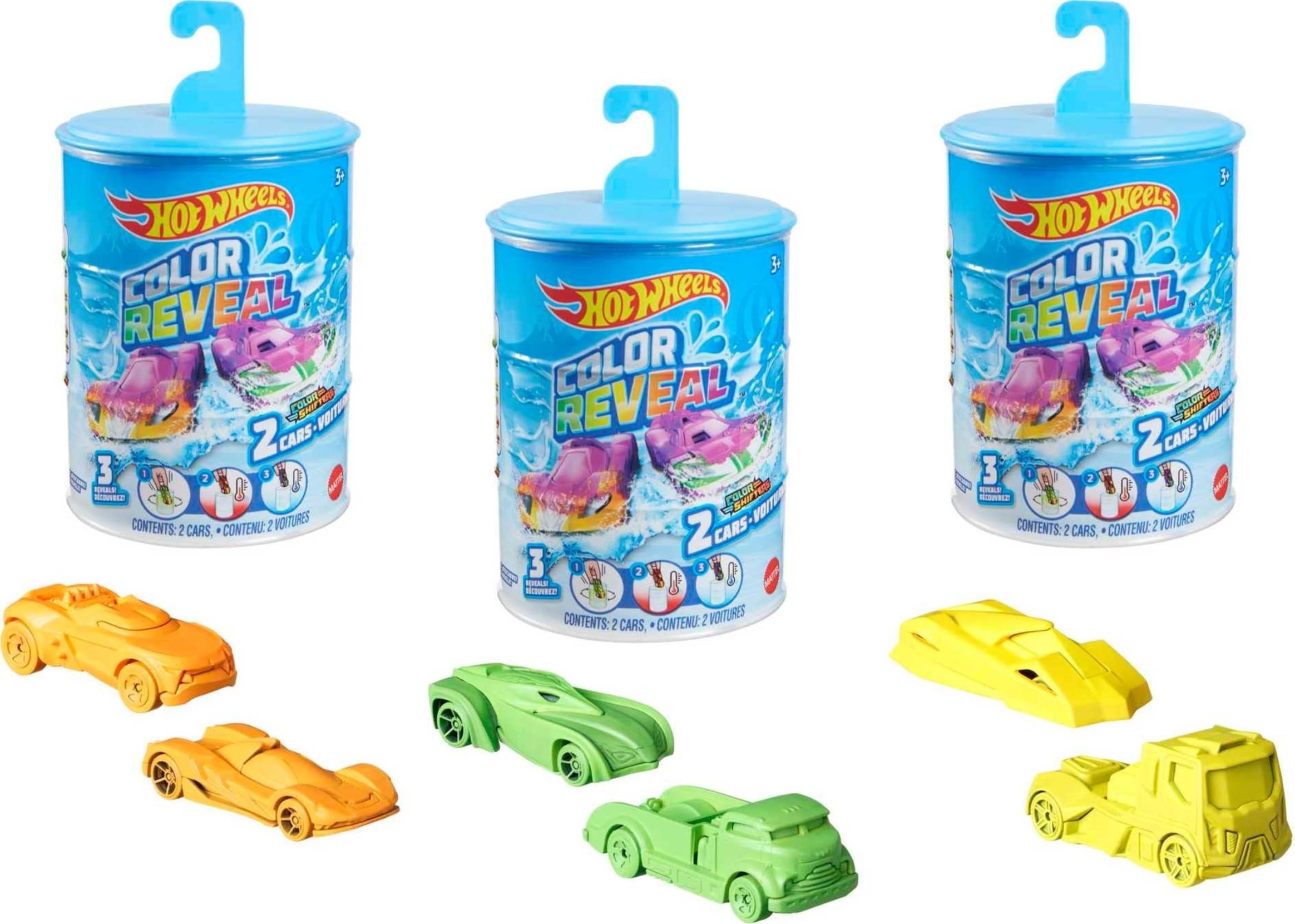 Hot Wheels 900 HBN63 EA Hotwheels Colour Reveal 2 Pack CDU, Multicoloured