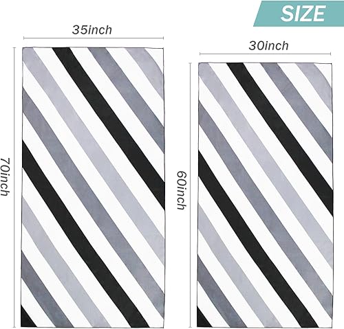 Miniatura 7 de Whale Flotilla Paquete de 4 toallas de playa grandes de secado rápido (30 x 60 pulgadas), juego de toallas de playa de microfibra sin arena,