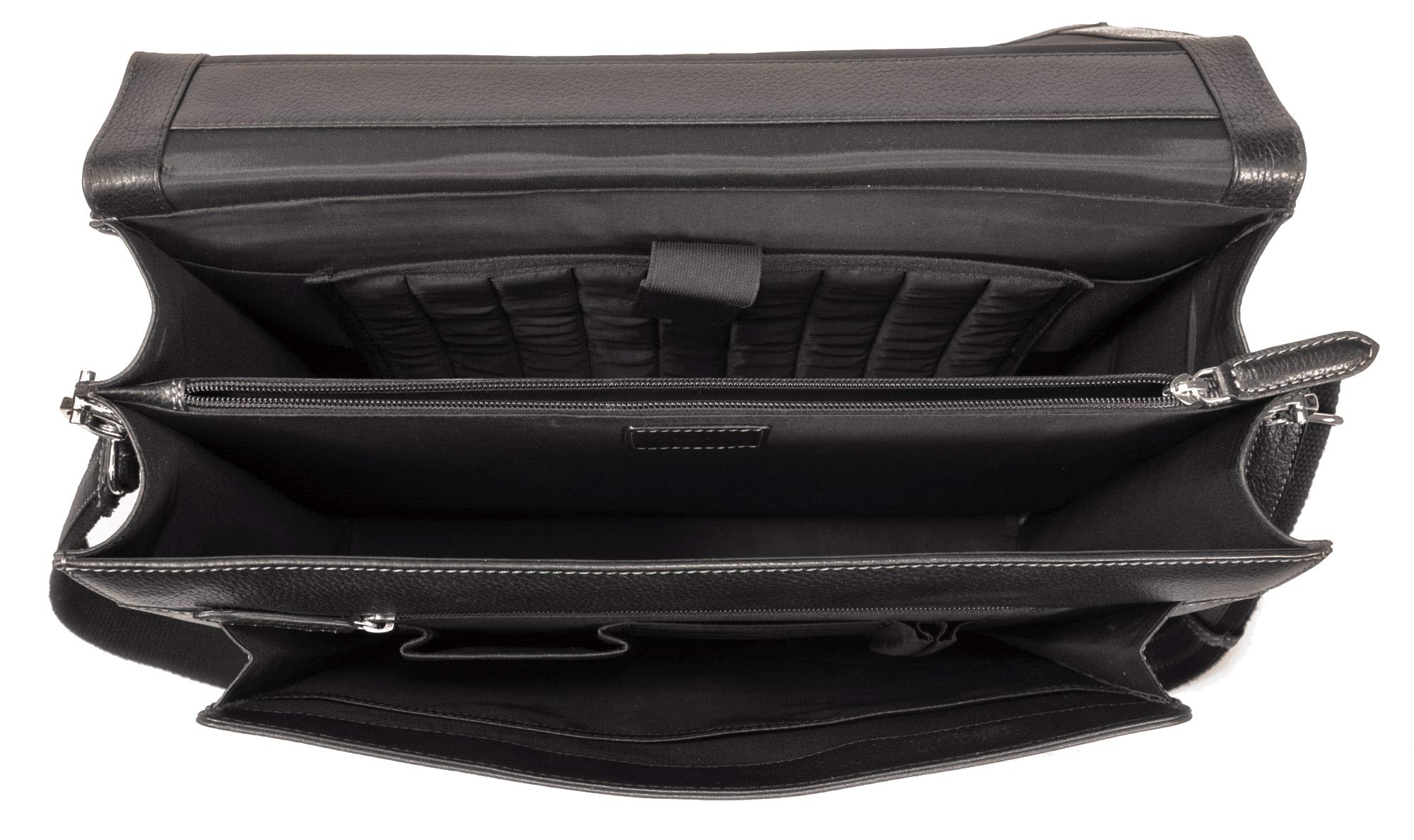 Fa.Volmer® Borsa da uomo in vera pelle per Notebook #Bag16208 in colore marrone e nero