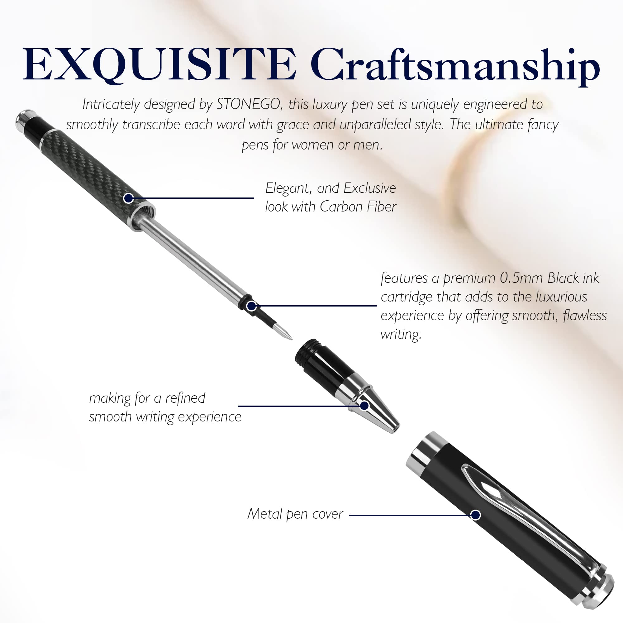 Kohlefaser-Stift, Premium-Metall-Gelschreiber, Mikrospitze, 0,5 mm, schwarze Tinte, glattes Schreiben, Kugelschreiber (rot)