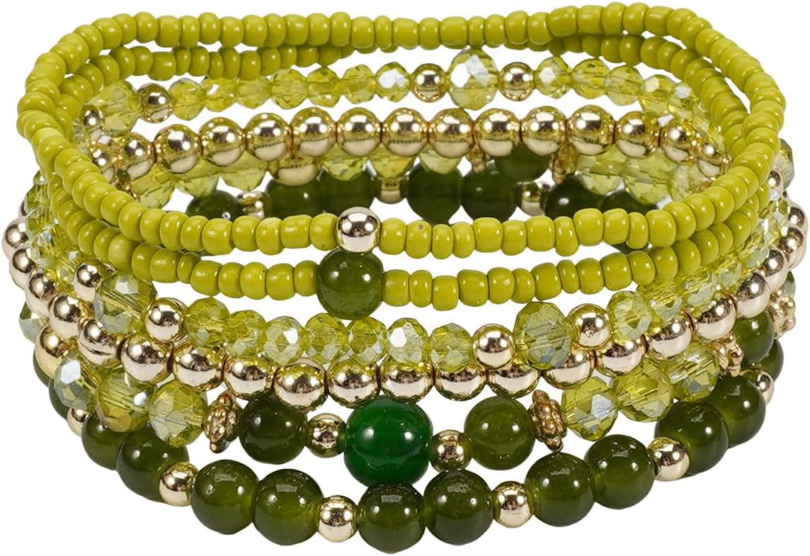 Seed Bead Jewelry: Colorful Bohemian Crystal Glass Bracelets for Women