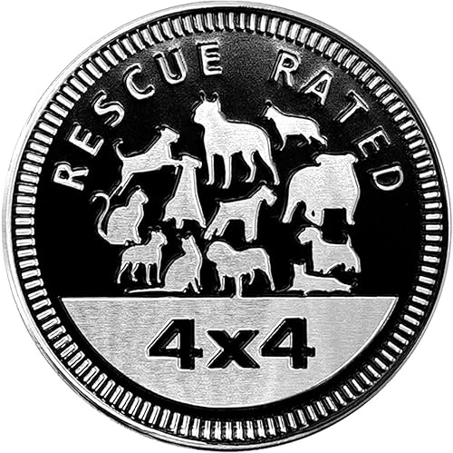 Emblema de rescate para automóvil, 4 x 4, calcomanías de metal 3D, calcomanías redondas de metal 3D, compatibles con vehículos Jeep Wrangler,